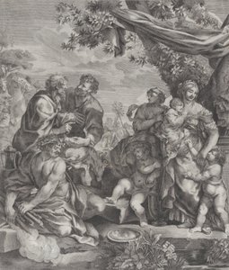 Escena alegórica con un cordero sacrificial, 1640-70 de Giovanni Battista Bonacina