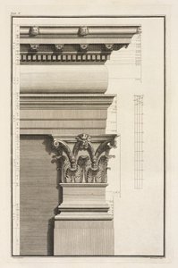 Base, capital y entablamento del pilastro, 1753 de Giovanni Battista Borra