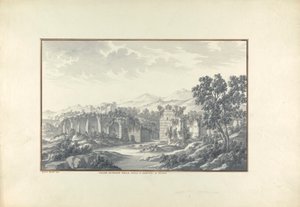 Vista de las termas en ruinas de la Villa Adriana de Tívoli de Giovanni Battista Borra