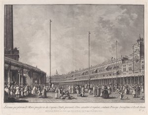 Placa 9: Procesión en el Día de Corpus Christi en la Piazza San Marco, de 