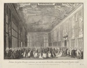 El Dogo entretiene a embajadores extranjeros en un banquete de Giovanni Battista Brostoloni