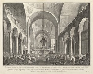 El nuevo Dogo electo presentado al pueblo en San Marco de Giovanni Battista Brostoloni