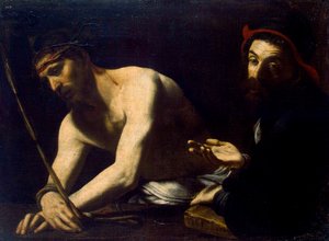 Cristo y Caifás, 1615-1620 de Giovanni Battista Caracciolo