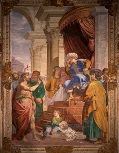 Juan el Bautista reprendiendo a Herodes Antipas de Giovanni Battista Carlone