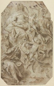 Virgen con el Niño y santos de Giovanni Battista Carlone