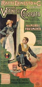 Cartel publicitario para las tiendas de pintura Ratti Ernesto y Co., Italia de Giovanni Battista Carpanetto