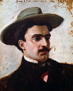 Retrato de Trilussa, seudónimo anagramático de Carlo Alberto Camillo Mariano Salustri (Roma) de Giovanni Battista Carpanetto