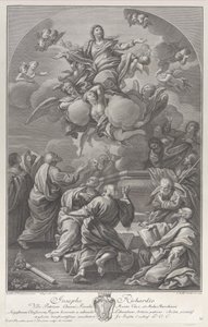 La Asunción de la Virgen, que se eleva del sepulcro rodeada de Apóstoles, 1778 de Giovanni Battista Cecchi