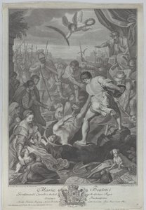 El martirio de San Vital de Milán, que está siendo enterrado vivo, 1776