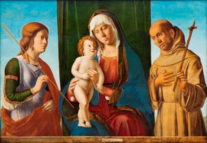 Madonna y el Niño entre Santa Úrsula y San Francisco de Asís, c. 1495