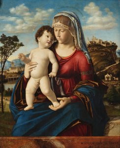 Virgen con el Niño en un paisaje de Giovanni Battista Cima da Conegliano