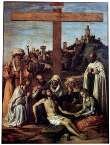 La lamentación sobre Cristo con un monje carmelita, c1510 de Giovanni Battista Cima da Conegliano