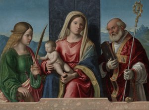 Virgen y Niño con Santa Catalina y San Nicolás, 1510-17