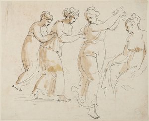 Una ninfa sentada y tres ninfas danzantes de Giovanni Battista Cipriani