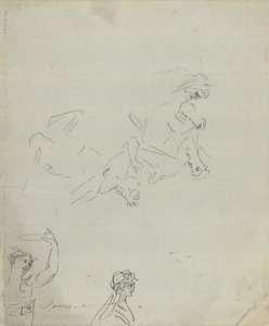 Estudios de figuras (verso) de Giovanni Battista Cipriani