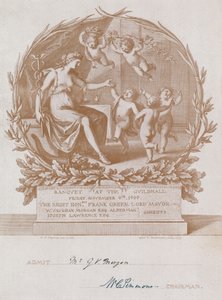 Invitación a un banquete en el Guildhall, Londres, el 9 de noviembre de 1900 de Giovanni Battista Cipriani