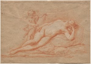 Desnuda recostada con Cupido de Giovanni Battista Cipriani