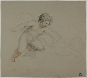 Dos Putti peleando de Giovanni Battista Cipriani