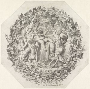 La bacanal conoció al borracho Silenus de Giovanni Battista Costantini