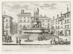 Fuente del Panteón op Piazza della Rotonda te Rome Fuente en la Piazza della Rotonda (título sobre objeto) Fuentes de Roma (título de la serie) Fonteinen van Rome (título de la serie)