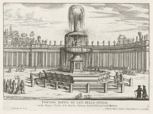 Fuente en la Plaza de San Pedro en el Vaticano Fontana doppia ne