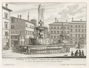 Fonteinen op Piazza Farnese te Roma Fuente en la Piazza Farnese del ser.mo s.r Duca di Parma (título sobre objeto) Fuentes de Roma (título de la serie) Fonteinen van Rome (título de la serie)