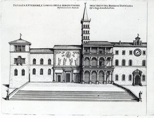 La logia de la bendición de la antigua basílica del Vaticano