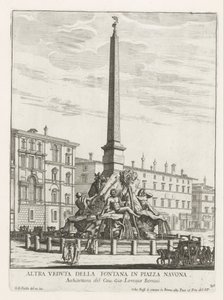 Vierstromenfontein op Piazza Navona te Rome Fontana en Piazza Navona (título sobre objeto) Fontane di Roma (título de la serie) Fonteinen van Rome (título de la serie)