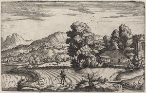 Paisaje Montañoso con la Parábola del Sembrador de Giovanni Battista Fontana