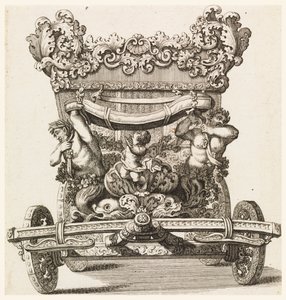 Vista Frontal del Primer Carro (1686 de Lord Castlemaine por Andrea Cornelly después de Ciro Ferri, 1687-1700 de Giovanni Battista Lenardi