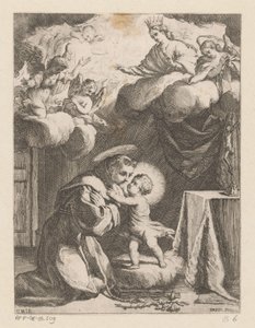 San Antonio de Padua adorando al Niño de Giovanni Battista Mercati