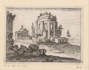 Resten van de Tempel van Minerva Medica en un paisaje Templo de Minerva Medica di la da S.ta Bibiana (título sobre el objeto) Gezichten op Rome (título de la serie) Algunas vistas y perspectivas de lugares deshabitados en Roma (título de la serie)