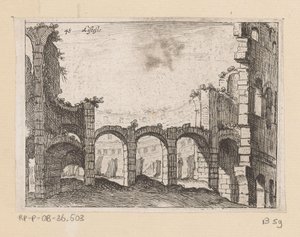 Restos del Coliseo de Roma Listesso (título sobre objeto) Vistas de Roma (título de la serie) Alcune vedute et prospettive di luoghi dishabitati di Roma (título de la serie)