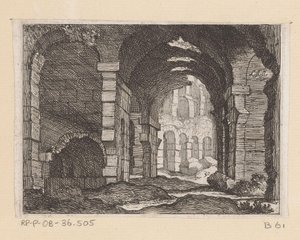 Restos del Coliseo de Roma Listesso (título sobre objeto) Vistas de Roma (título de la serie) Alcune vedute et prospettive di luoghi dishabitati di Roma (título de la serie)