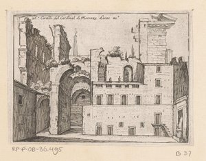 Resten van het Serapeum te Roma Cartille del cardenal di Fiorenza Leone XI (título sobre el objeto) Gezichten op Rome (título de la serie) Algunas vistas y perspectivas de lugares deshabitados en Roma (título de la serie)