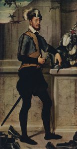 Un caballero con su casco de justa, 1554-1558