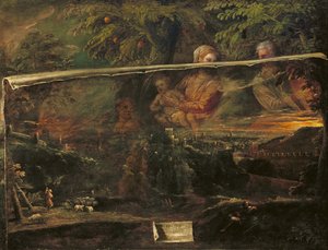 Una visión de la Sagrada Familia cerca de Verona, 1581 de Giovanni Battista Moroni