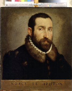 Retrato de un hombre. Retrato de un hombre. Pintura de Giovan Battista Moroni (1520/25-1578), alrededor de 1560. Arte italiano, Renacimiento. Óleo sobre tela. Museo del Hermitage, San Petersburgo de Giovanni Battista Moroni