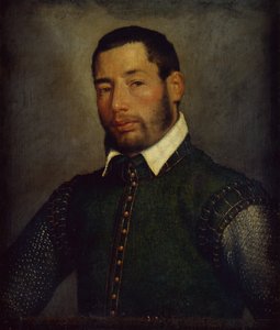 Retrato de un caballero con jubón verde y camisa de malla, c.1565 de Giovanni Battista Moroni