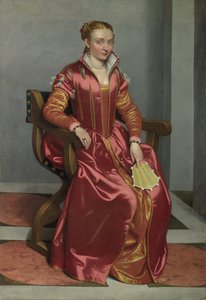 Retrato de una dama La Dama en Rosso, c. 1560 de Giovanni Battista Moroni