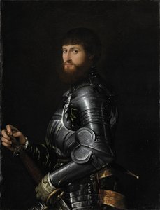 Retrato de un noble en armadura de Giovanni Battista Moroni
