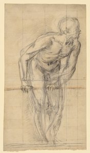 Desnudo masculino de pie (anverso); Desnudo masculino de pie (reverso) de Giovanni Battista Naldini