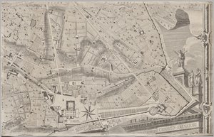 Nuevo mapa de Roma sacado a la luz por Giambattista Nolli en el año MDCCXLVII, conocido como La Pianta Grande di Roma de Giovanni Battista Nolli