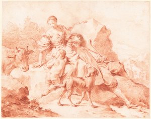 Una familia de pastores descansando de Giovanni Battista Piazzetta