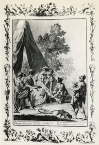 Jerusalén liberada, canto XI, ilustración de Giovanni Battista Piazzetta para poema de Torquato Tasso, edición publicada en Venecia en 1745, Italia de Giovanni Battista Piazzetta