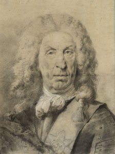 Retrato del mariscal von der Schulenburg, c.1735 (tiza en blanco y negro con carboncillo sobre papel) de Giovanni Battista Piazzetta