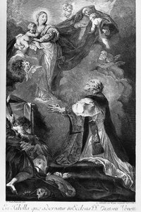 La Virgen apareciendo a San Felipe Neri, grabado de Giovanni Battista Piazzetta de Giovanni Battista Piazzetta