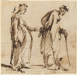 Una Joven Embarazada y un Joven con un Bastón de Giovanni Battista Piranesi