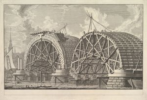 Vista de parte del Puente previsto en Blackfriars, Londres de Giovanni Battista Piranesi