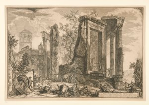 Otra vista del Templo de la Sibila en Tivoli, de Vedute di Roma de Giovanni Battista Piranesi